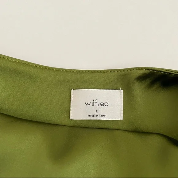 Aritzia Wilfred Shine Satin Mini Dress in Succulent Green NWT - Picture 7 of 12